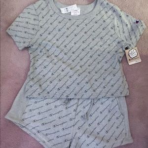 Cute Champion Crop top and Shorts set